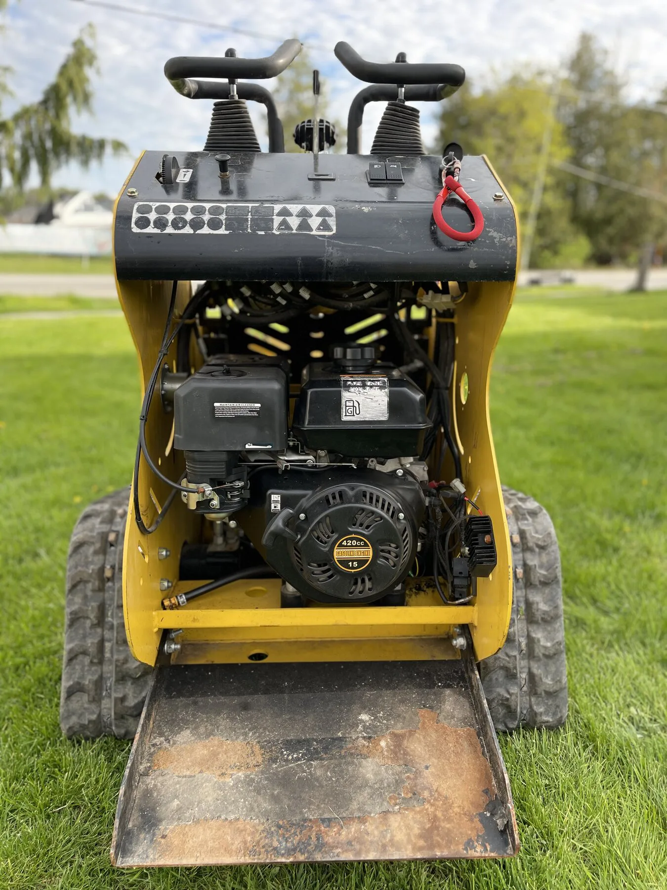 Close-up of equipment used for hot tub moving work