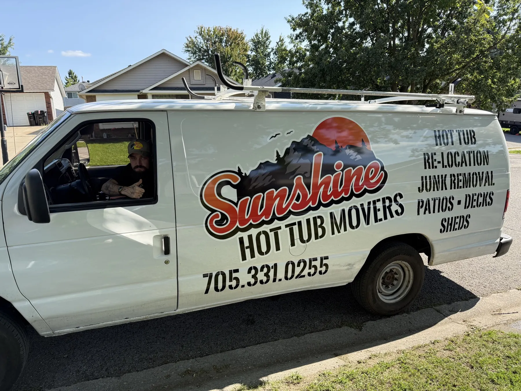 Sunshine Hot Tub Movers van